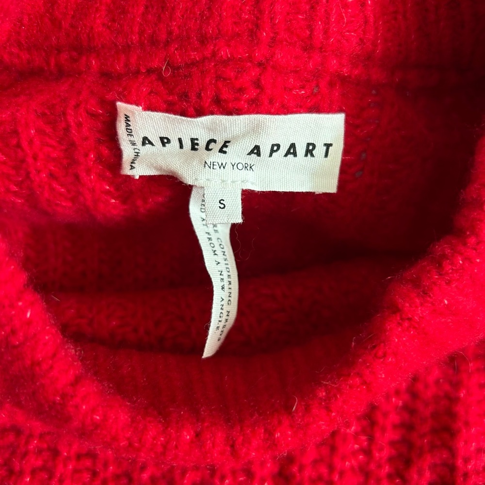 Apiece Apart Vibrant Red Cowl Sweater